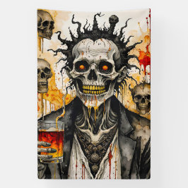 Creepy Skeleton und Skulls Banner
