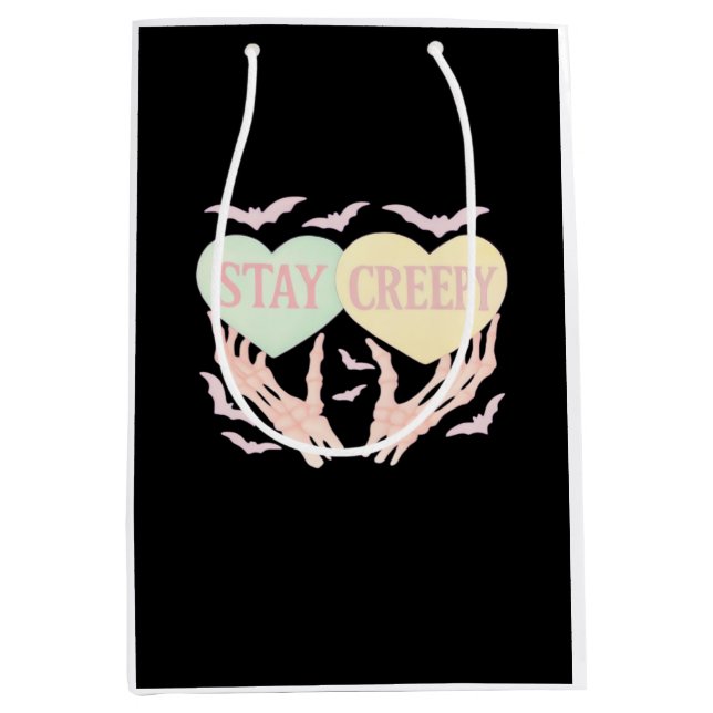Creepy - Skelettfresser, der das Herz süß und SP h Mittlere Geschenktüte (Vorderseite)
