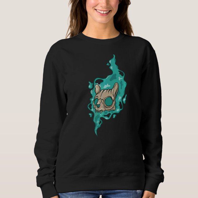 Creepy Skull Cat Sweatshirt (Vorderseite)