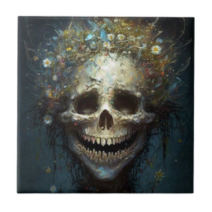 Creepy Skull Gothic Dark Fantasy Art Keramik Tile Fliese