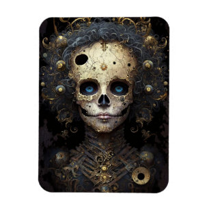 Creepy Skull Gothic Dark Fantasy Art Magnet