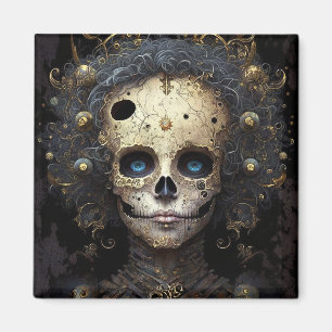 Creepy Skull Gothic Dark Fantasy Art Magnet