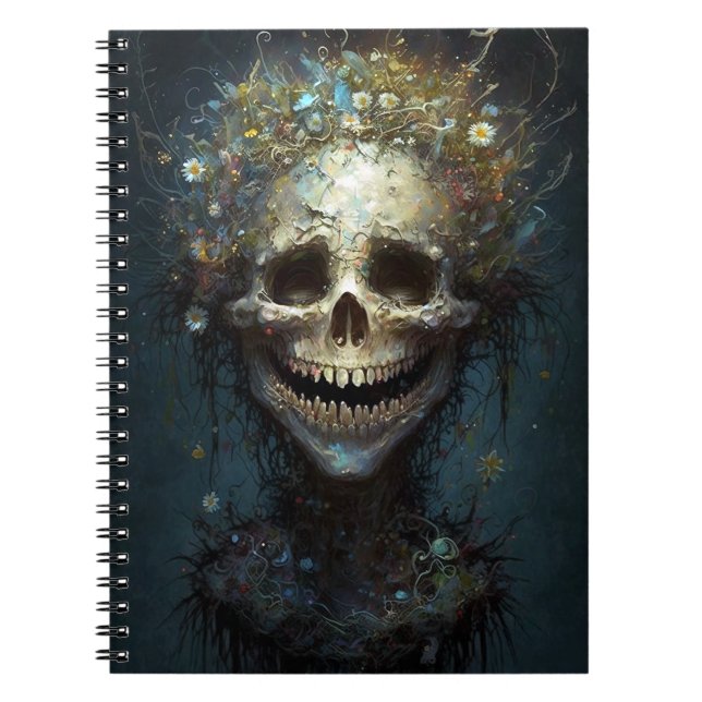 Creepy Skull Gothic Dark Fantasy Art Notebook Notizblock (Vorderseite)