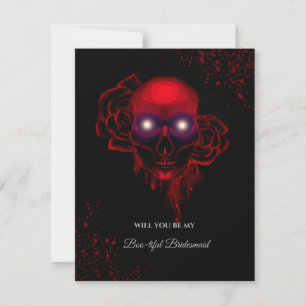 Creepy Skull Halloween Bridesmaid Vorschlag Card Einladung
