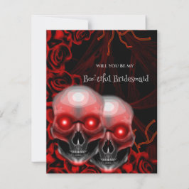 Creepy Skull Halloween Bridesmaid Vorschlag Card Einladung