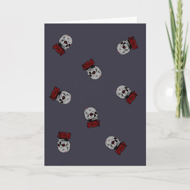 "Creepy Skull Horror Design - Spookes Halloween Ar Karte (Vorderseite)