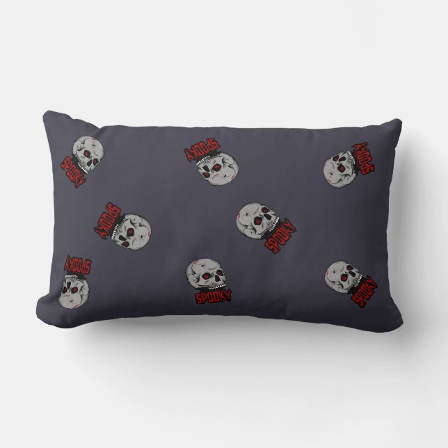 "Creepy Skull Horror Design - Spookes Halloween Ar Lendenkissen (Vorderseite)