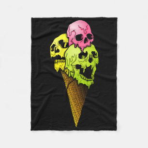 Creepy Skulls Icecream Horror Farbiges Halloween D Fleecedecke