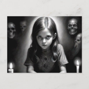 Creepy Spooky Girl Postkarte