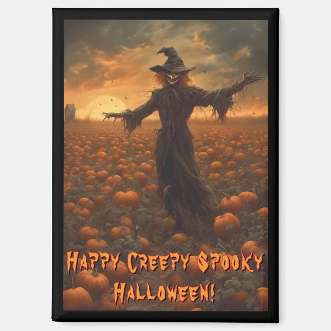 Creepy Spooky Halloween Scarecrow Magnet (Vorderseite)