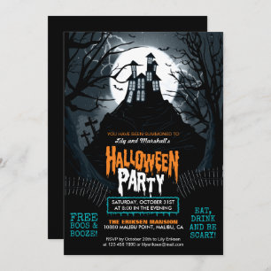 Creepy Spuk Haus-Halloween-Party-Einladung Einladung