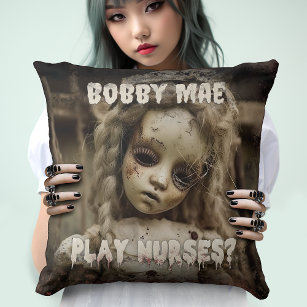 Creepy Spuk Nurse Doll - Horror Movie Kissen