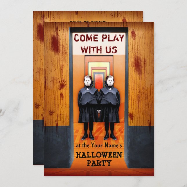 Creepy Twins Halloween-Party Bloody Horror Einladung (Vorne/Hinten)