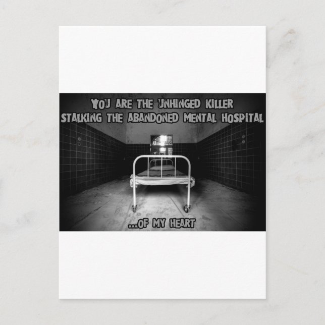 Creepy Valentine Feiertagspostkarte (Vorderseite)