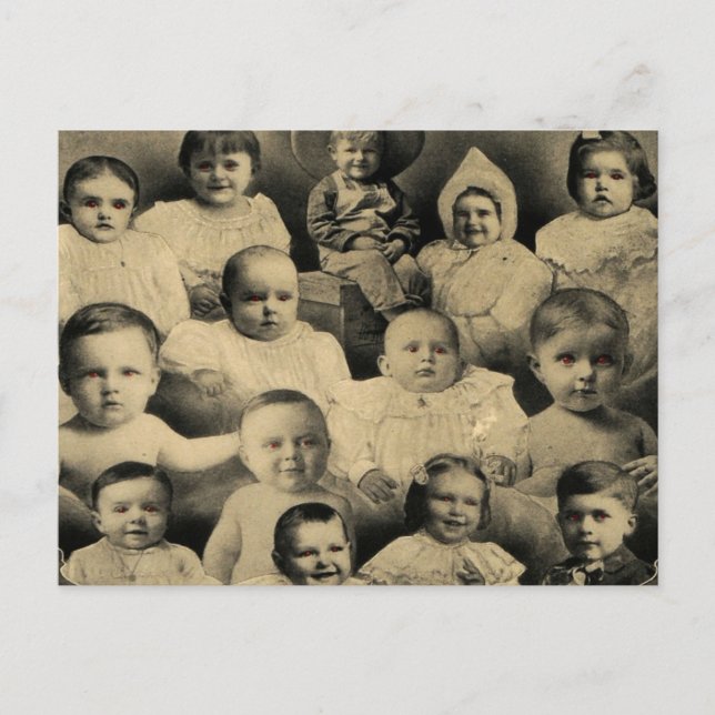 Creepy viktorianisches schlechtes Kinderporträt Postkarte (Vorderseite)