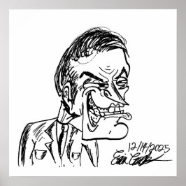 creepy villain cartoon art poster