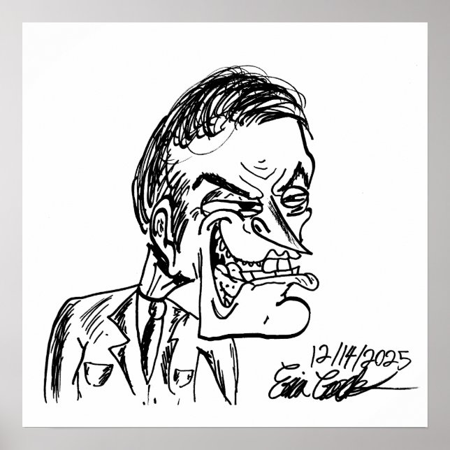 creepy villain cartoon art poster (Vorne)