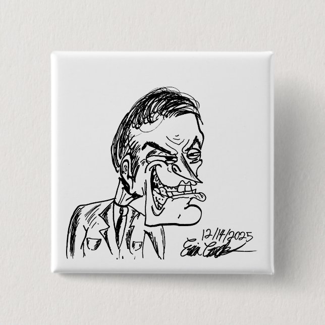 creepy villain cartoon button (Vorderseite)