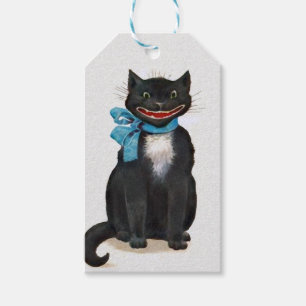 Creepy Vintag Cat Geschenkanhänger