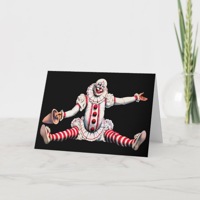 Creepy Vintag Clown Geburtstagkarte Feiertagskarte (Vorderseite)