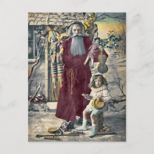 Creepy Vintag Santa Christmas Postcard Postkarte