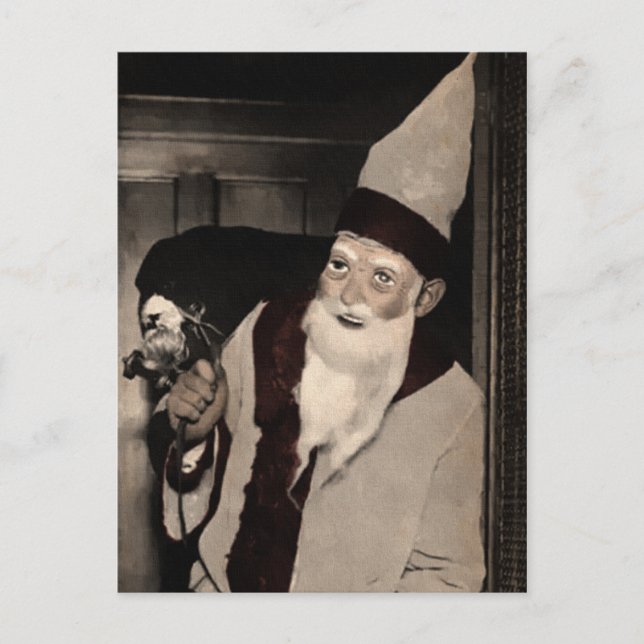 Creepy Vintag Santa Postcard Postkarte (Vorderseite)