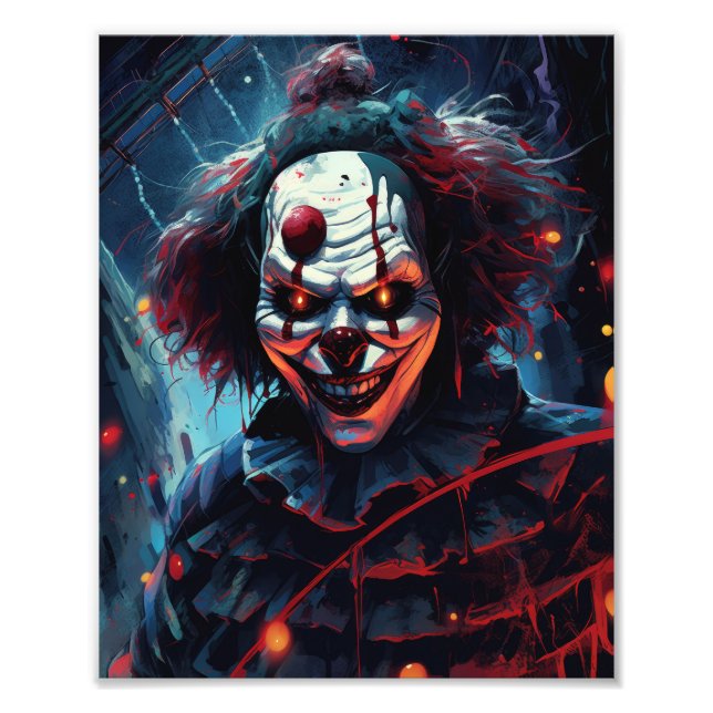 Creepy Vintag Time Clown Fotodruck (Vorne)