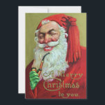 Creepy Vintage Weihnachten<br><div class="desc">Retro Creepy Vintage Weihnachten Weihnachten Weihnachtsmann raucht Pipe Urlaubskarte.</div>