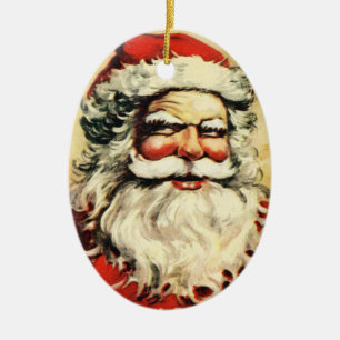 Creepy Vintage Weihnachtsmann-Verzierung Keramik Ornament