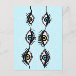 Creepy Weird Eye Garlands Surreal Art Postkarte