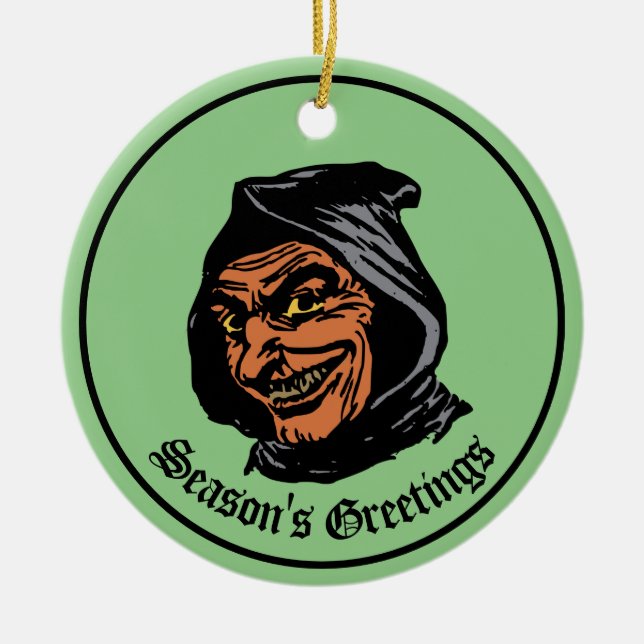 Creepy Weird Hooded Abbildung Keramik Ornament (Vorne)