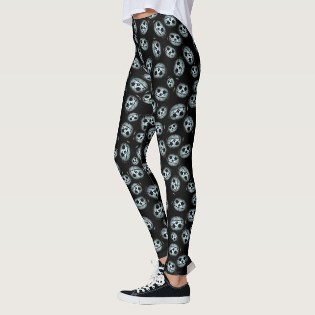 Creepy White Halloween Pumpkin Leggings (Links)