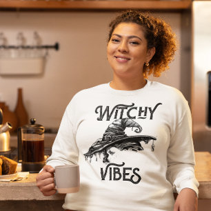 Creepy Witch Halloween Witchy Vibes Women's Sweatshirt