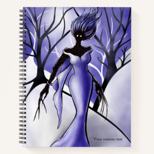 Creepy Woman Monster Macabre Art Custom Text Notizbuch