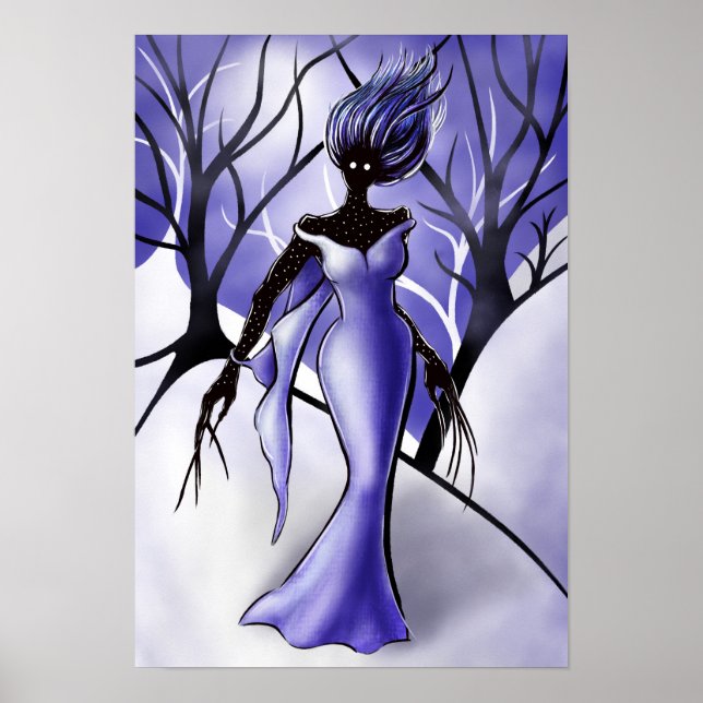 Creepy Woman Monster Macabre Art Poster (Vorne)