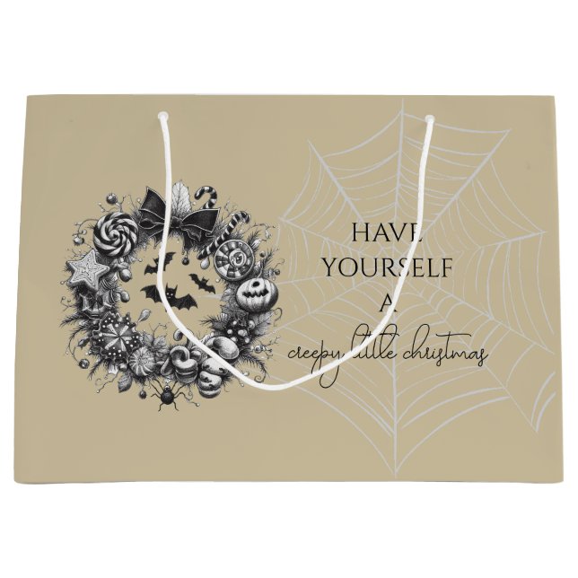 Creepy Wreath Große Geschenktüte (Vorderseite)