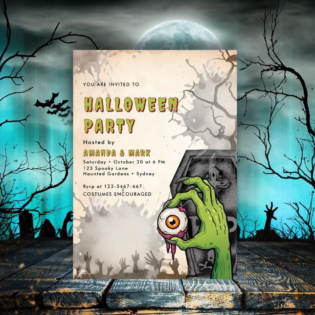 Creepy Zombie Erwachsene Halloween-Party Einladung (Von Creator hochgeladen)