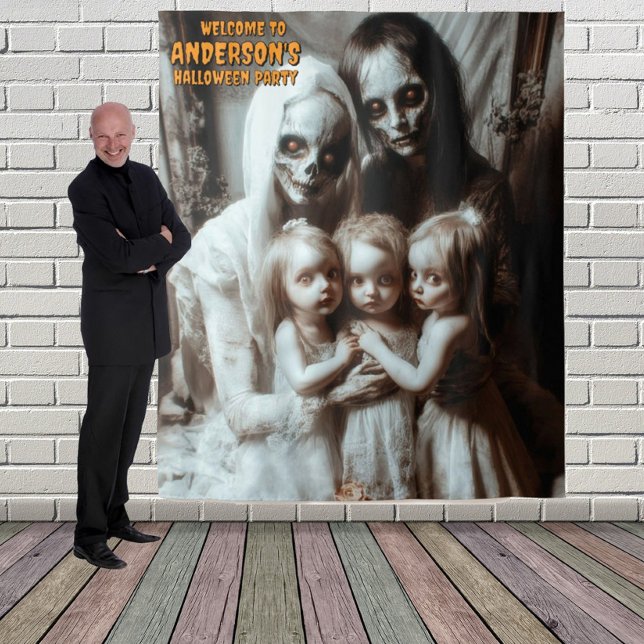 Creepy Zombie Familie Halloween Hang Hintergrund Wandteppich (Von Creator hochgeladen)