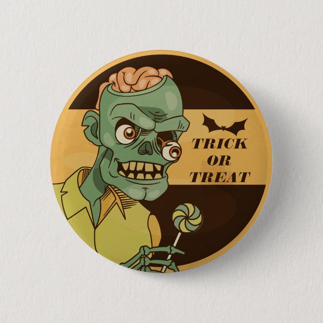 Creepy Zombie mit Lollipop Vintag | Schaltfläche B Button (Vorderseite)