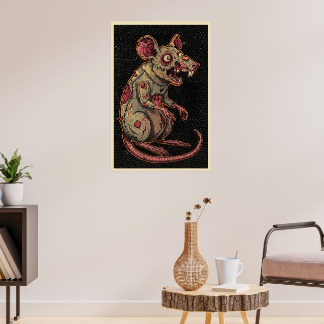 Creepy Zombie Rat Illustration Poster (Wohnzimmer 3)
