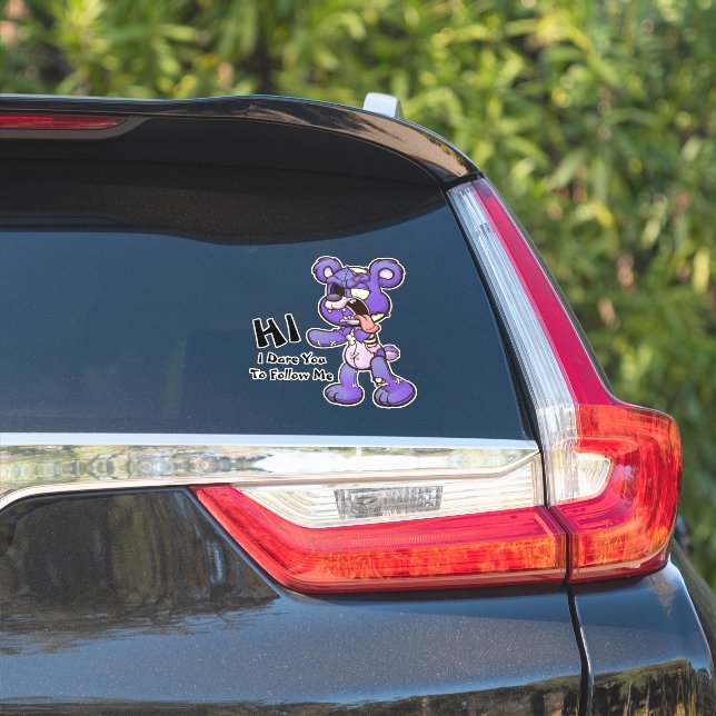 Creepy Zombie Teddy Bar Sticker (Auto Seite)