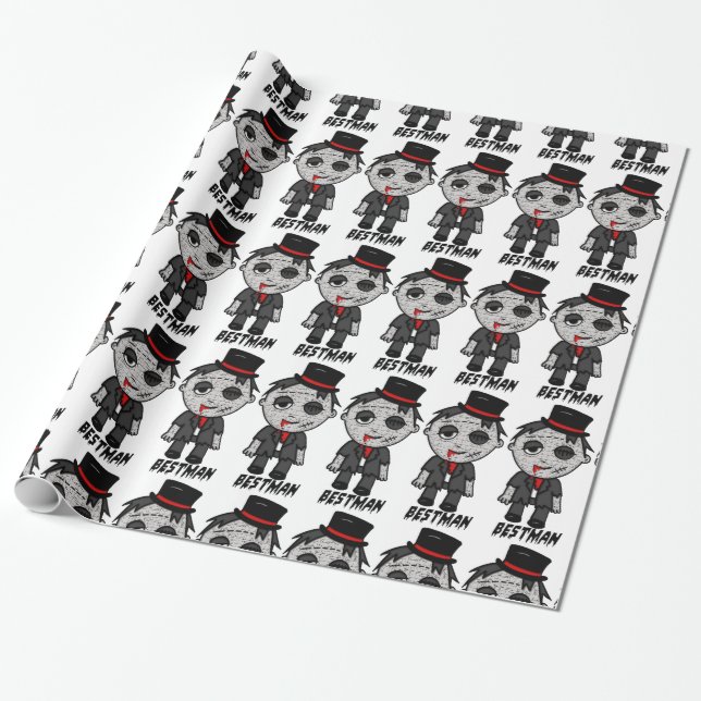 Creepy Zombie Trauzeuge bei Wedding Gift Wrap Geschenkpapier (Ungerollt)