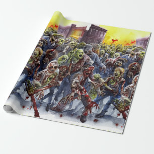 Creepy Zombie Wrapping Paper Geschenkpapier