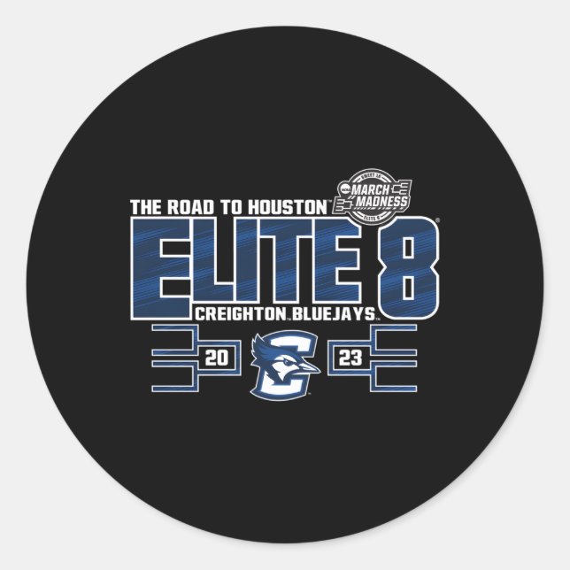 Creighton Bluejays Elite 8 2023 Basketball Royal Runder Aufkleber (Vorderseite)