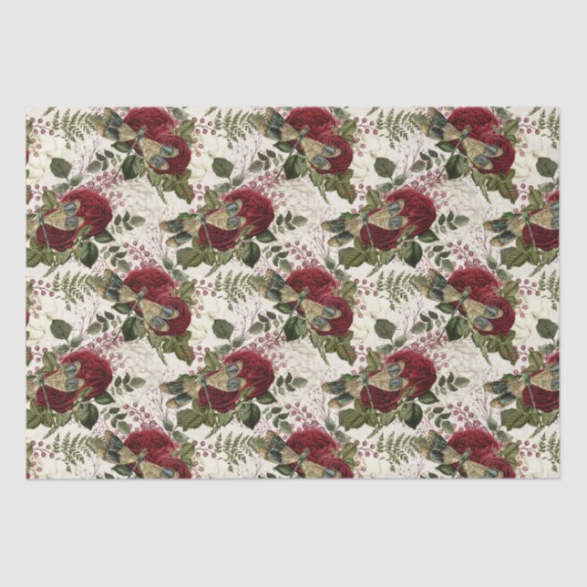 Cremdrachenfliegen und Rose Seidenpapier (Vorderseite)