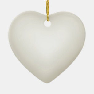 Creme 3d Wirkung Herzdekoration Keramik Ornament