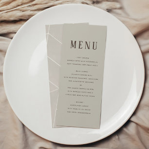 Creme-Aquarell-Geometrisches-Gala-Menü Menükarte