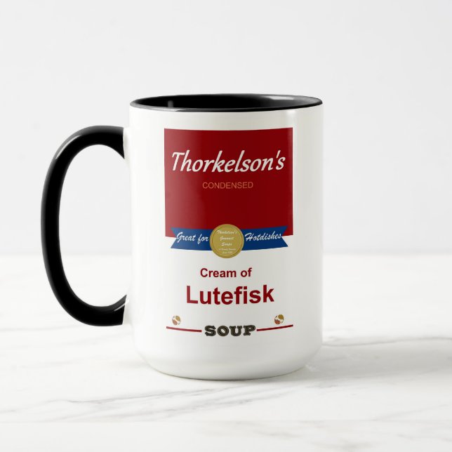 Creme aus Lutefisk Soup Coffee Tasse. Tasse (Links)