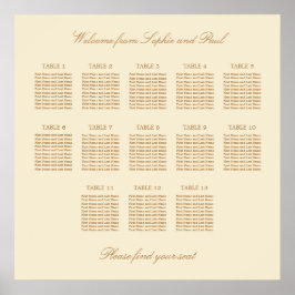 Creme Beige 13 Tischdecken Hochzeitskarte Poster