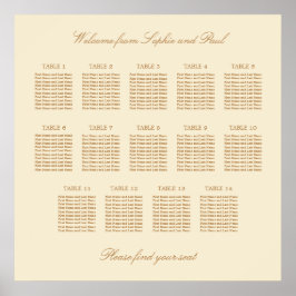 Creme Beige 14 Tischdecken Hochzeitskarte Poster